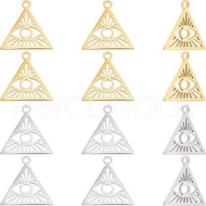 Unicraftale 12Pcs 2 Colors 304 Stainless Steel Pendants STAS-UN0033-31-1