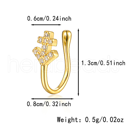 925 Sterling Silver Pave Clear Cubic Zirconia Nose Rings IM7825-15-1
