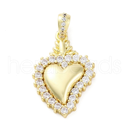 Brass Micro Pave Clear Cubic Zirconia Pendants KK-S510-31G-05-1