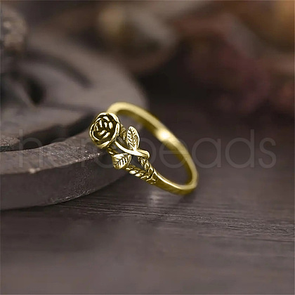 Alloy Rose Finger Rings WG6B24B-01-1