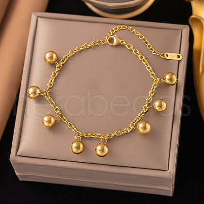 304 Stainless Steel Charm Bracelets BJEW-C110-04G-1