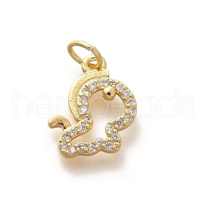 Rack Plating Brass Micro Pave Cubic Zirconia Pendants KK-H508-28G-08-1