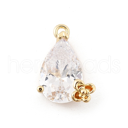 Brass Micro Pave Cubic Zirconia Pendants KK-K371-40A-G-1