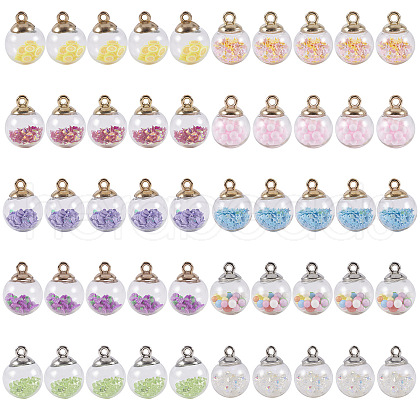 Glass Ball Pendants GLAA-SC0001-07-1