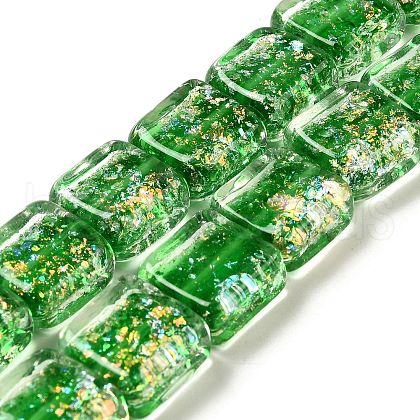 Handmade Dichroic Foil Glass Beads Strands DICH-U001-07E-1
