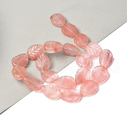 Cherry Quartz Glass Carved Beads Strands G-B136-E01-1