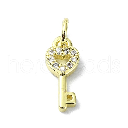 Brass Micro Pave Claer Cubic Zirconia Charms KK-H475-50G-02-1
