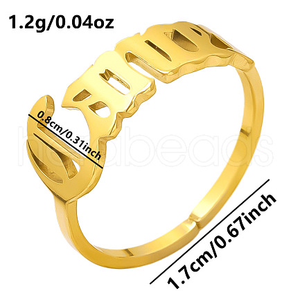 Adjustable Stainless Steel Constellations Cuff Ring for Couples TY6304-8-1