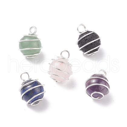 Natural Gemstone Pendants PALLOY-JF01437-1