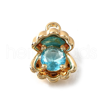 Brass Pave Cubic Zirconia Charms KK-C096-15G-02-1
