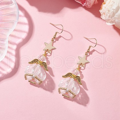 Angel Star Handmade Glass Seed Beads & Glass Dangle Earrings for Women EJEW-MZ00393-10-1