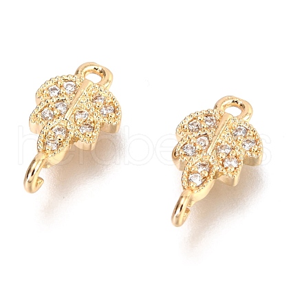 Brass Micro Pave Clear Cubic Zirconia Links Connectors ZIRC-H116-05G-1