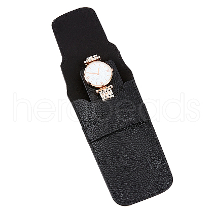 Portable PU Leather Single Watch Pouch Storage Bags ABAG-WH0038-19B-1