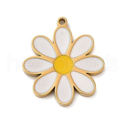 Ion Plating(IP) 304 Stainless Steel Enamel Pendants X-STAS-Q301-08G-1
