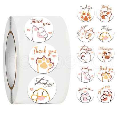 500Pcs Cat Theme Roll Stickers DIY-S049-01C-1