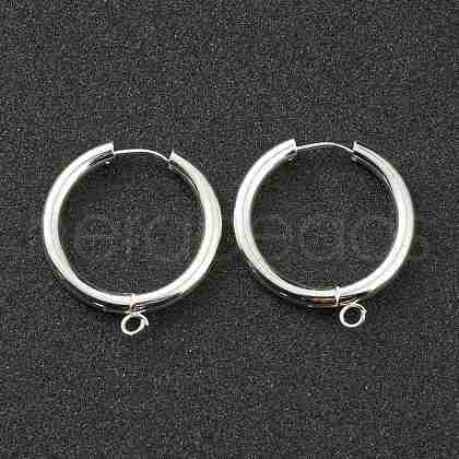 201 Stainless Steel Huggie Hoop Earring Findings STAS-P283-01M-S-1