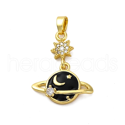 Brass Micro Pave Cubic Zirconia Pendants KK-V009-12G-01-1