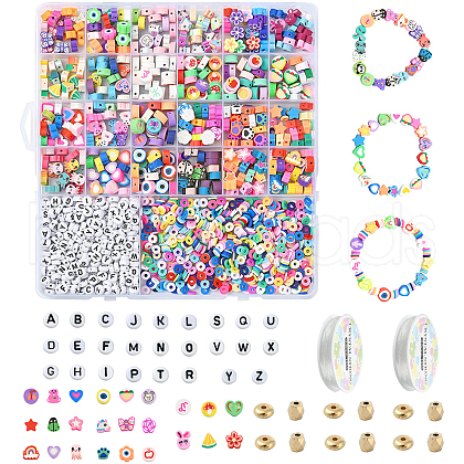 DIY Polymer Clay Beads Bracelets Making Kits DIY-YW0010-55-1