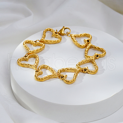 Stylish Stainless Steel Heart Link Chain Bracelets for Women OP5600-1