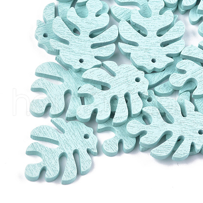 Painted Poplar Wood Pendants WOOD-S045-067E-1