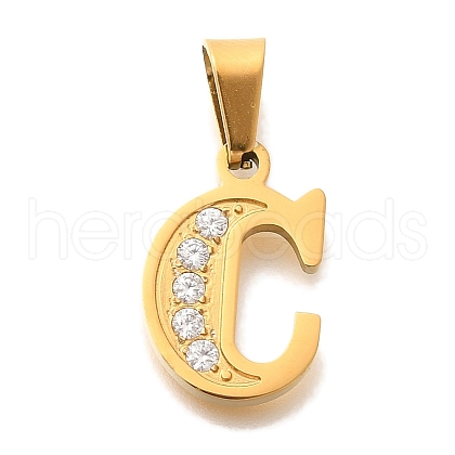Ion Plating(IP) 304 Stainless Steel Rhinestone Pendants STAS-U035-01G-C-1