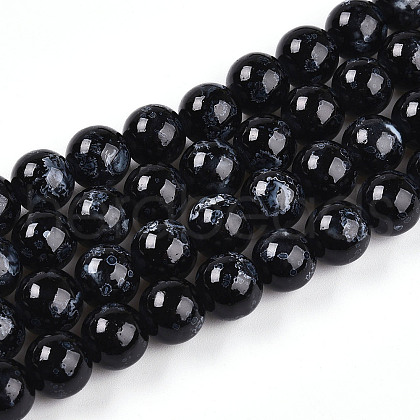 Baking Painted Glass Beads Strands DGLA-N003-10mm-A10-1