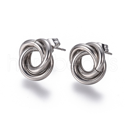 304 Stainless Steel Stud Earrings EJEW-L241-02P-1