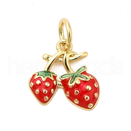 Brass Enamel Charms KK-P303-06C-G-1