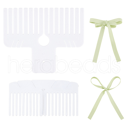   2Pcs 2 Style Plastic Bowknot Knitting Tools DIY-PH0021-49-1