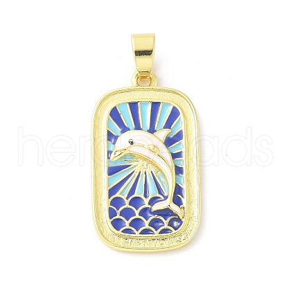 Brass Enamel Pendants KK-Z101-05G-02-1