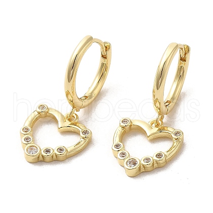 Rack Plating Brass Micro Pave Cubic Zirconia Dangle Hoop Earrings EJEW-A031-12G-1