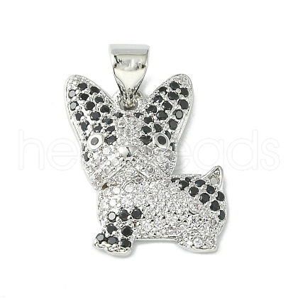 Brass Micro Pave Cubic Zirconia Pendants ZIRC-F138-04P-1