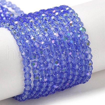 Electroplate Transparent Glass Beads Strands EGLA-A035-T3mm-L14-1