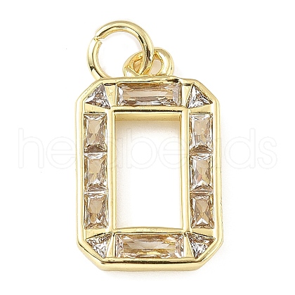 Brass Micro Pave Cubic Zirconia Pendants KK-V014-01G-15-1