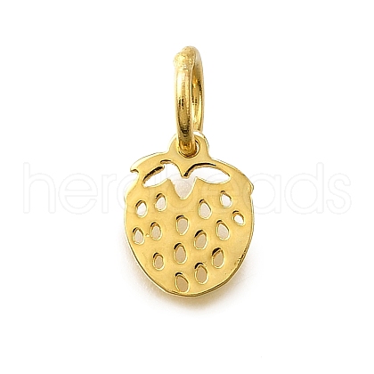 925 Sterling silver Hollow Strawberry Charms STER-D306-02G-1