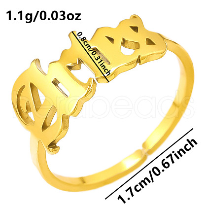 Adjustable Stainless Steel Constellations Cuff Ring for Couples TY6304-2-1