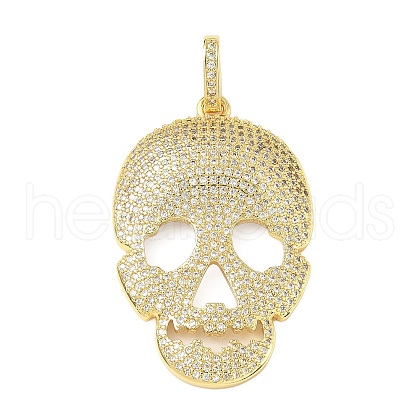 Brass Micro Pave Cubic Zirconia Pendants KK-C105-01G-1