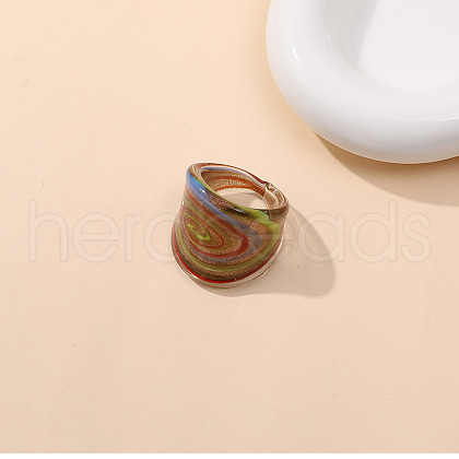 Dunhuang Style Glass Finger Rings FS-WGA00D8-07-1