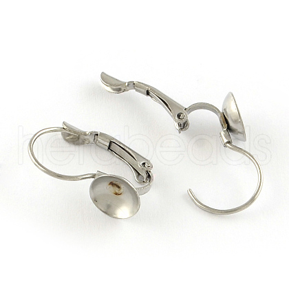 Smooth Surface 304 Stainless Steel Leverback Earring Findings STAS-R065-60-1