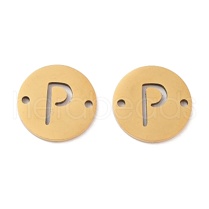 PVD Vacuum Plating 201 Stainless Steel Hollow Flat Round Links FIND-R149-03P-G-1