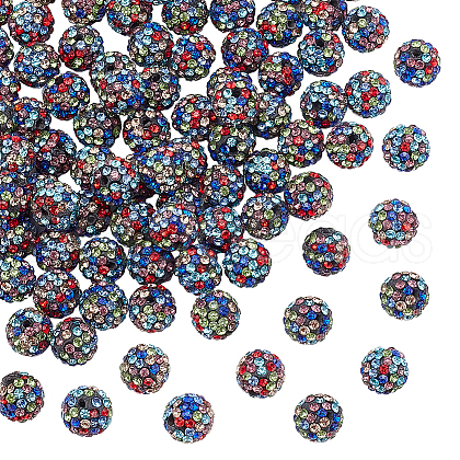   100Pcs Polymer Clay Pave Rhinestone Beads RB-PH0001-38B-1
