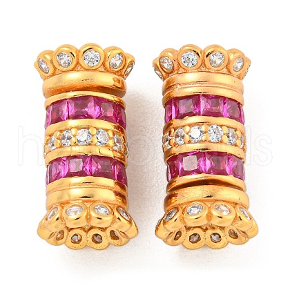 925 Sterling Silver Micro Pave Cubic Zirconia Screw Clasps STER-U001-05C-G-1