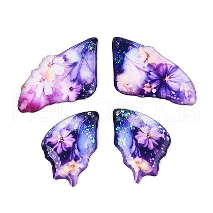 Transparent Epoxy Resin Pendants RESI-T057-32C-1