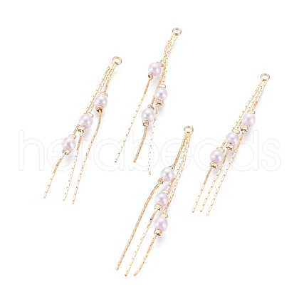Brass Coreana Chain Tassel Pendants KK-I643-03G-1