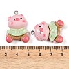 Pig Resin Pendants RESI-U004-03B-3