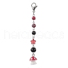 Plastic Mushroom & Glass Star Pendant Decorations HJEW-JM02159-1
