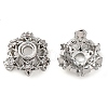Brass Micro Pave Clear Cubic Zirconia Bead Caps KK-K378-46A-P-1