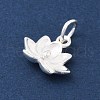 925 Sterling Silver Flower Charms with Jump Rings and 925 Stamp STER-M021-02S-04-2