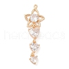 Brass Inlay Clear Glass Pendants KK-S388-07G-1