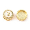 Brass Micro Pave Clear Cubic Zirconia Slide Charms KK-K342-09G-01-2
